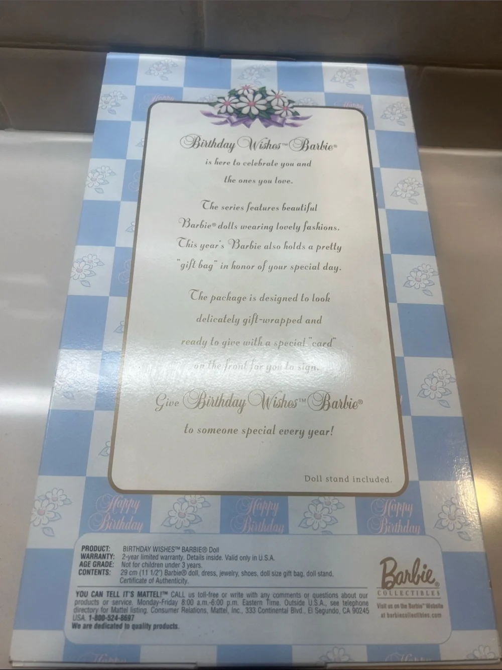 Barbie 2001 Birthday Wishes Doll in Shimmery Blue and Pink